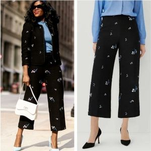 Embroidered Wide Leg Pant